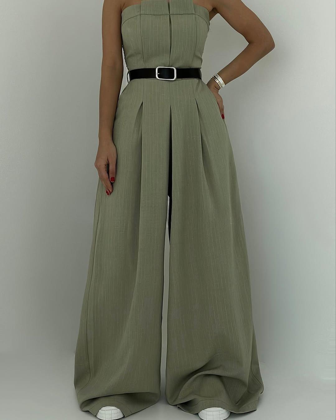 Women’s Strapless Blazer-Style Jumpsuit