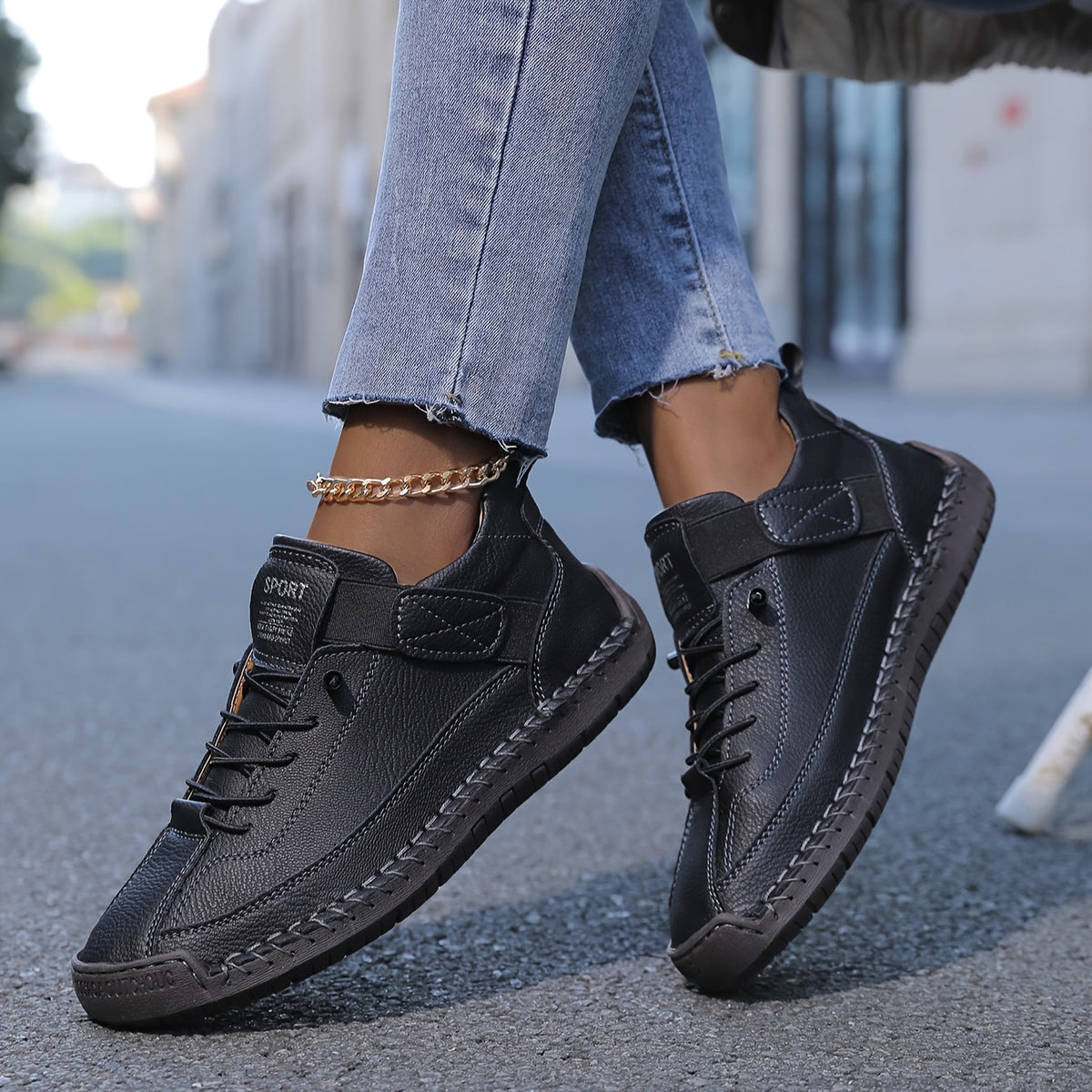 Women’s Orthopedic Sneakers, Lightweight Genuine Leather Shoes with Cushioned Sole
