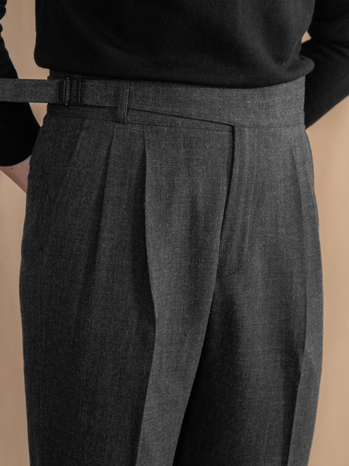 Men's Vicenza Gurkha Double Pleated Straight Fit Trousers