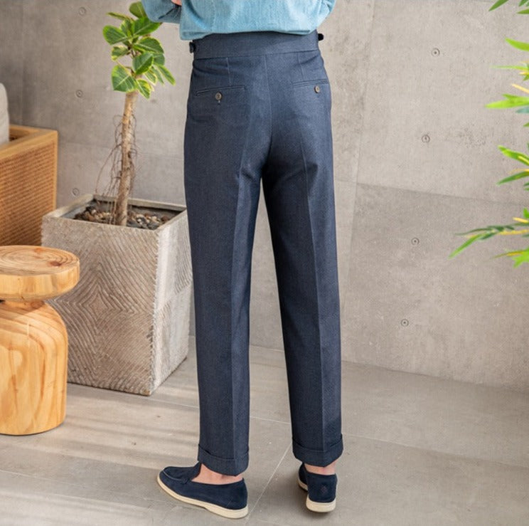 Men's Cotton Twill Straight-Fit Trousers