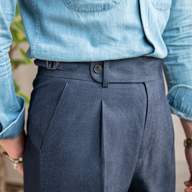 Men's Cotton Twill Straight-Fit Trousers