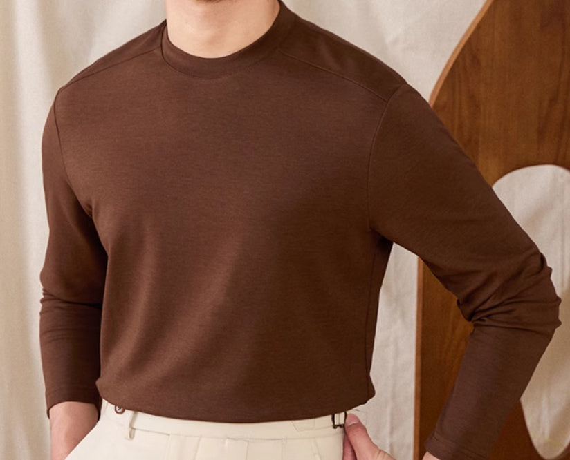 Men's Basic Cotton Blend Soft Touch Long Sleeve T-Shirt