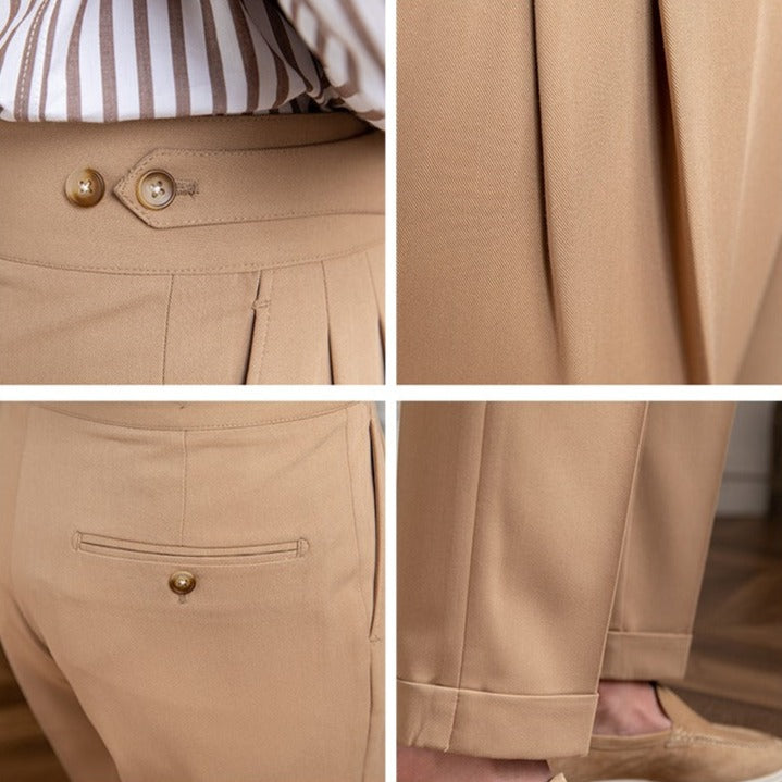 Men's Straight-Fit Trousers with Pleats
