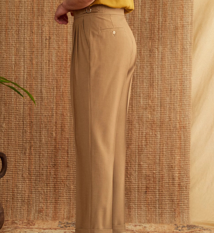 Men's  Catanzaro High Waisted Straight Fit Trousers