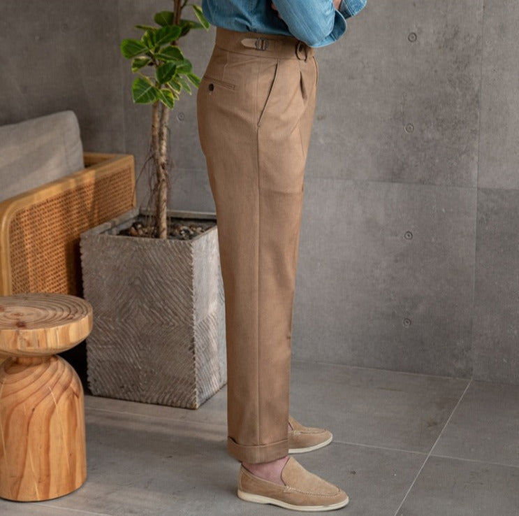 Men's Cotton Twill Straight-Fit Trousers