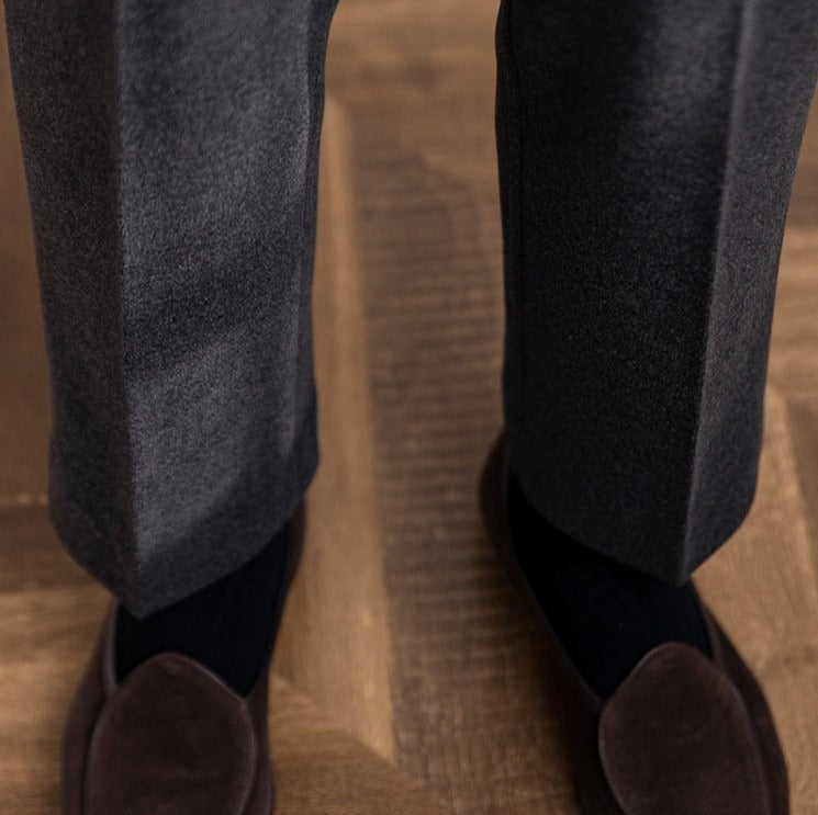 Men's Wool Felt Straight-Fit Trousers
