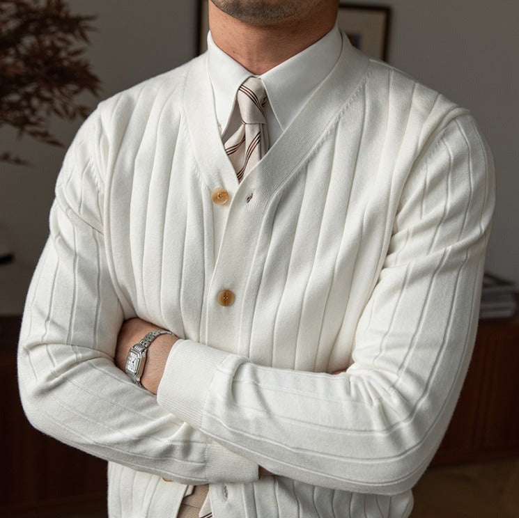 Men’s Pleated Knit Cardigan