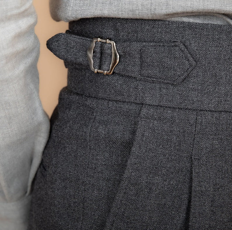 Men’s Double Pleated Straight Fit Trousers