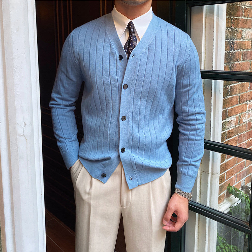 Men’s Pleated Knit Cardigan