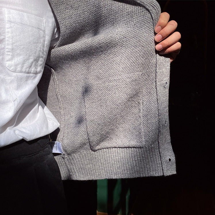 Men's Textured Button Up Knit Cardigan