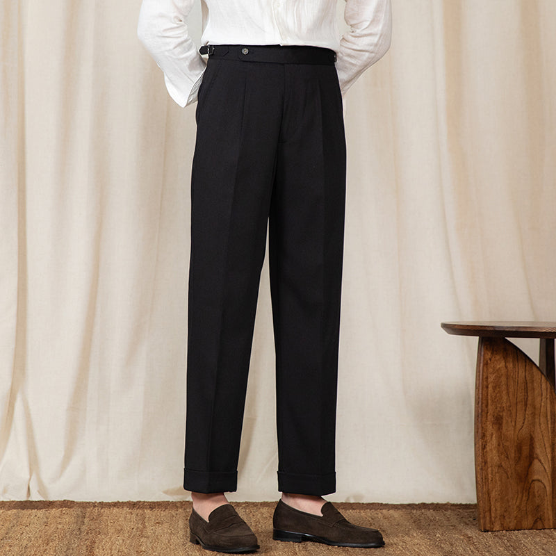 Men’s Pleated Straight Fit Trousers