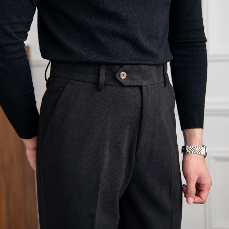 Men's Wool Felt Straight-Fit Trousers