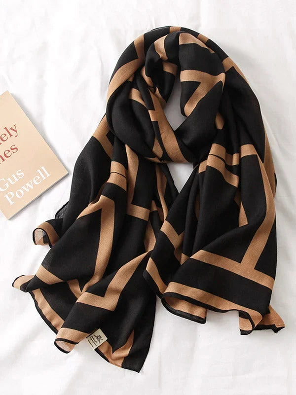 Printed Silk Scarf for Women, Stylish Sun Protection