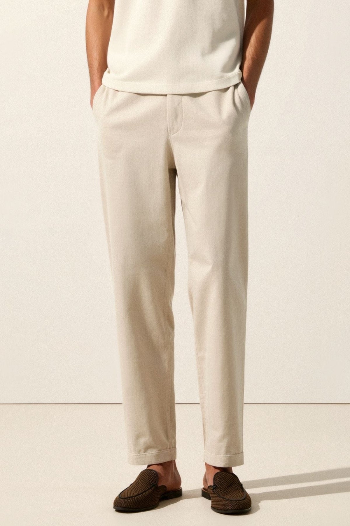 Men's Regular Fit Linen Loose Pants