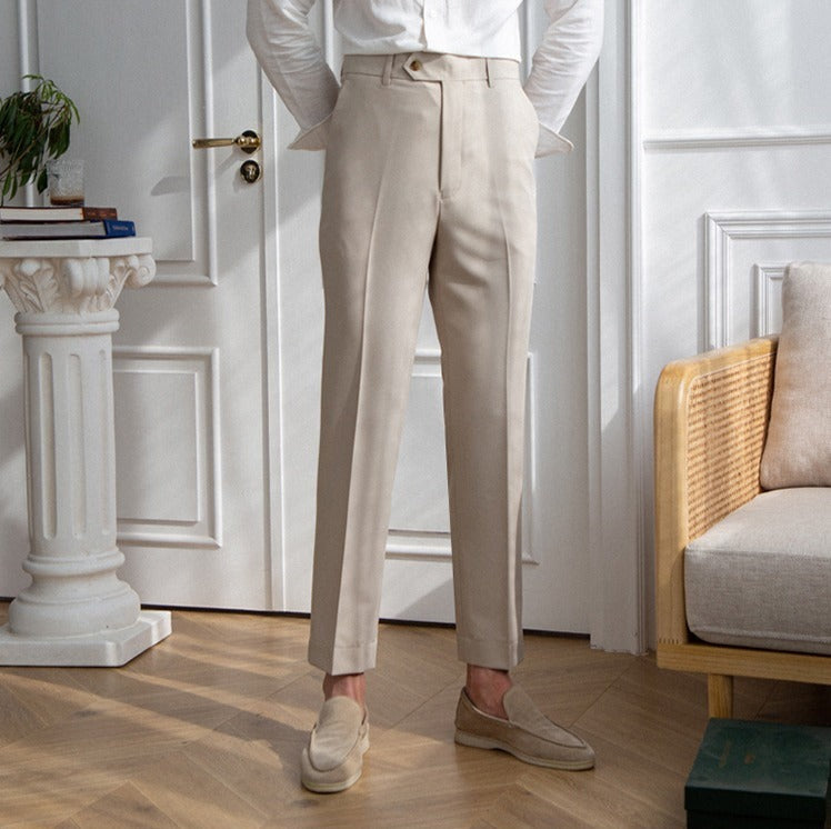 Men's Easy-Iron Straight-Fit Trousers