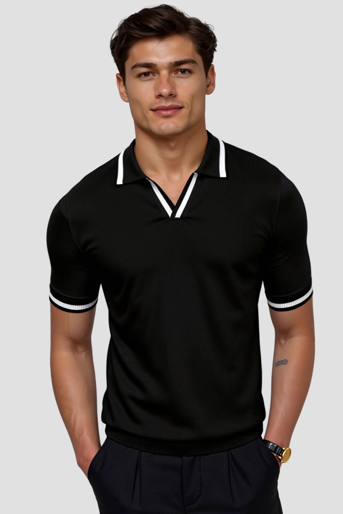 Men’s Slim Fit Contrast Polo Shirt