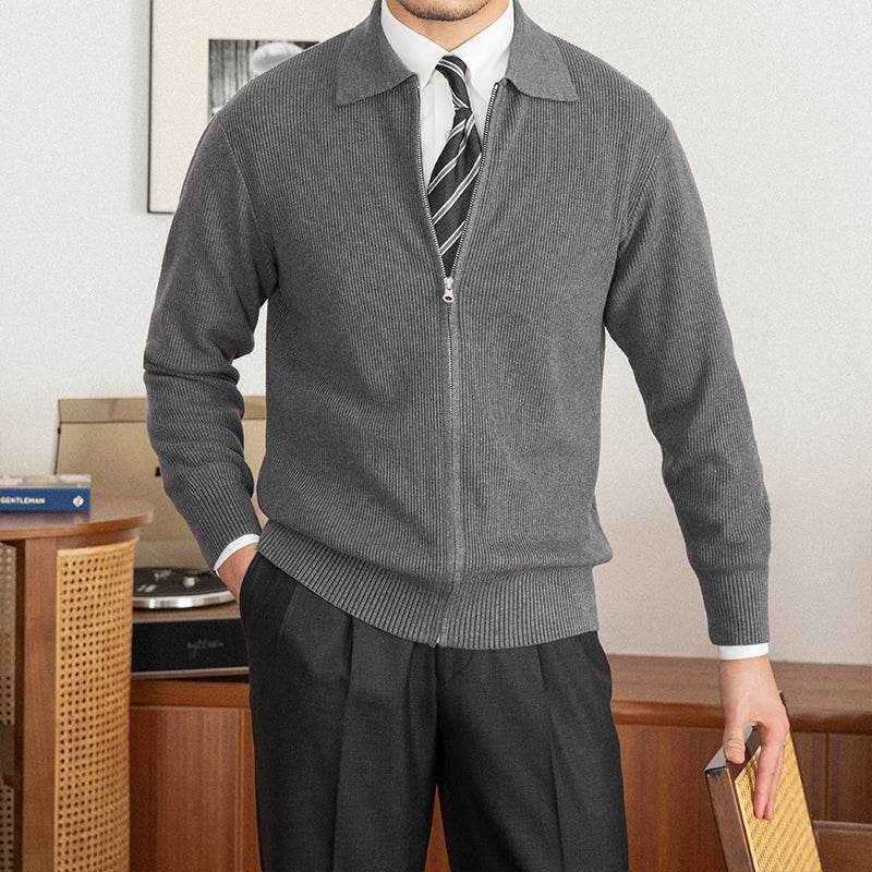 Men’s Textured Wool Blend Cardigan