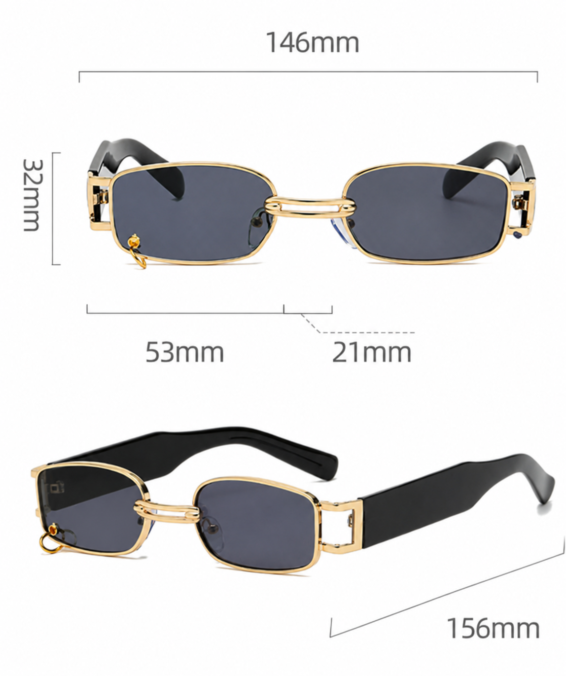 Men’s Rectangular Frame Sunglasses