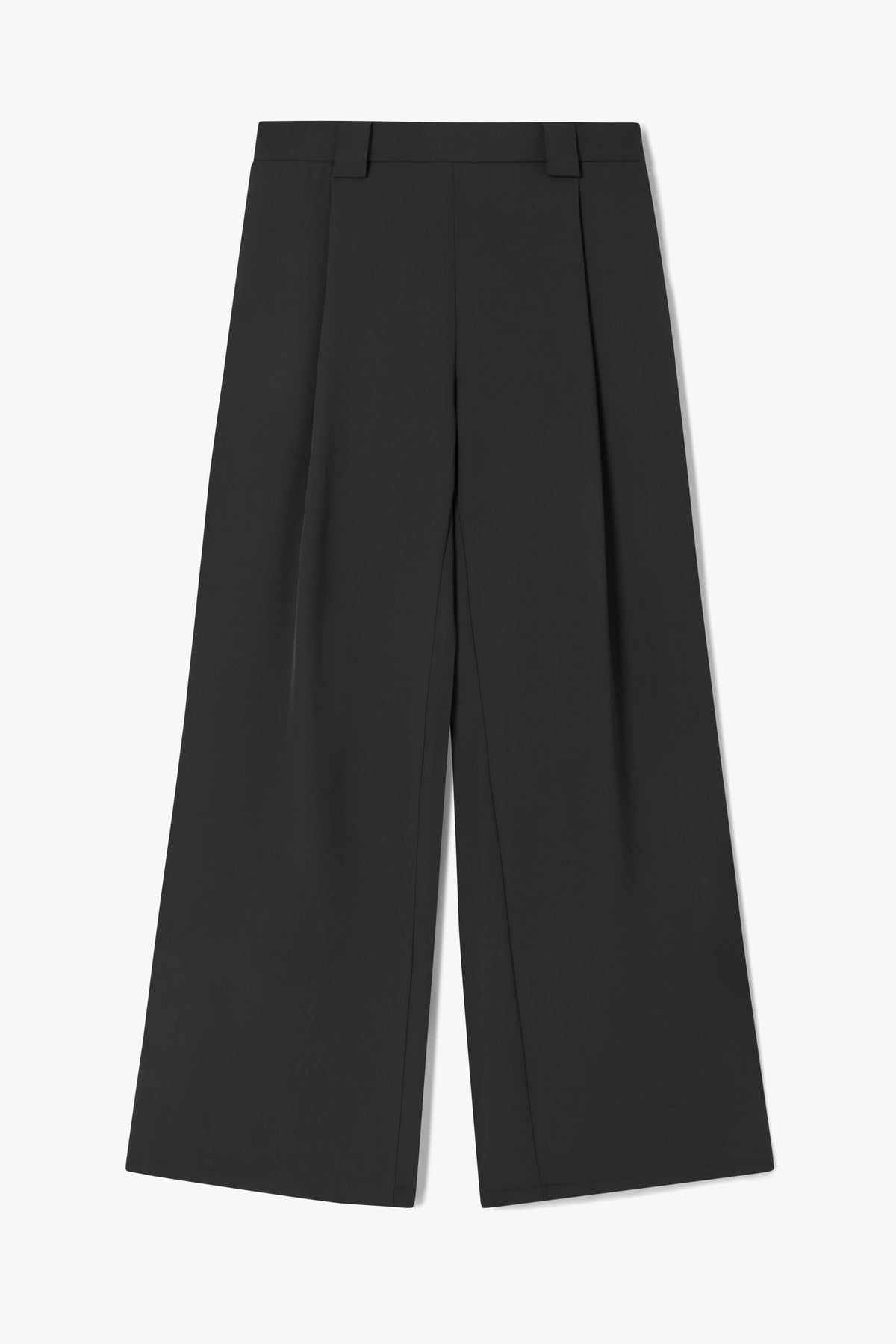 Women’s Black Pleated Trousers with Elastic Waist