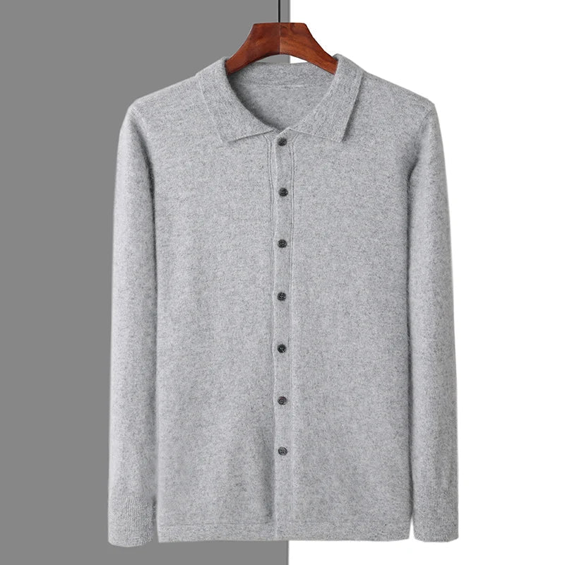 Men’s Cashmere Button Polo Shirt