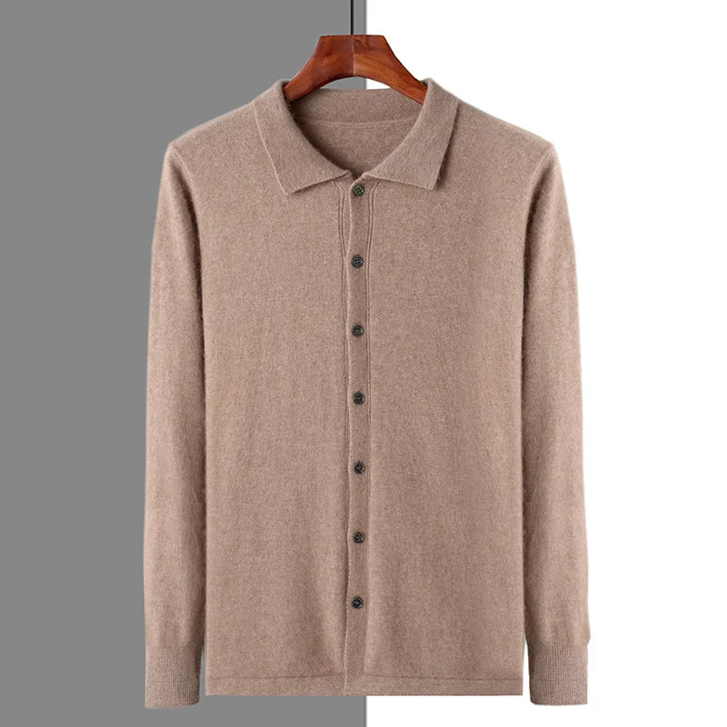 Men’s Cashmere Button Polo Shirt