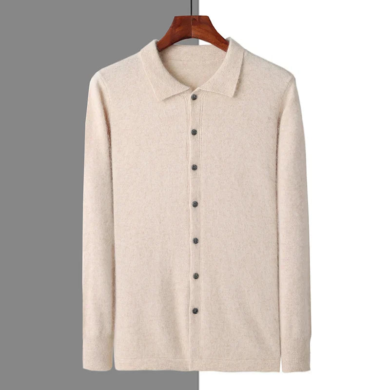 Men’s Cashmere Button Polo Shirt
