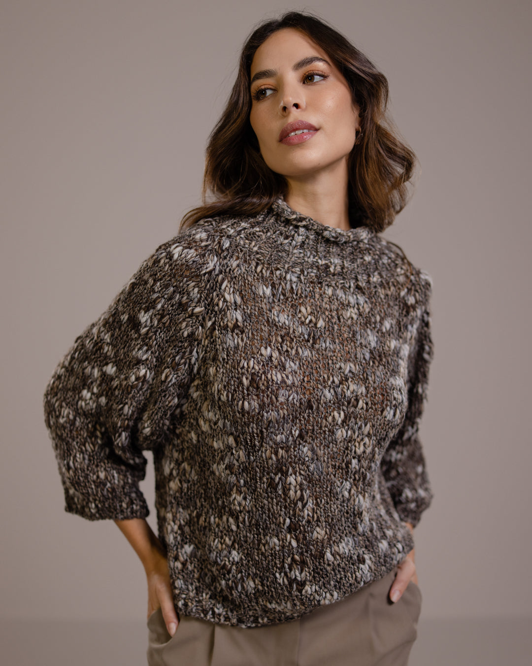 Women's Mockneck Sweater Mink