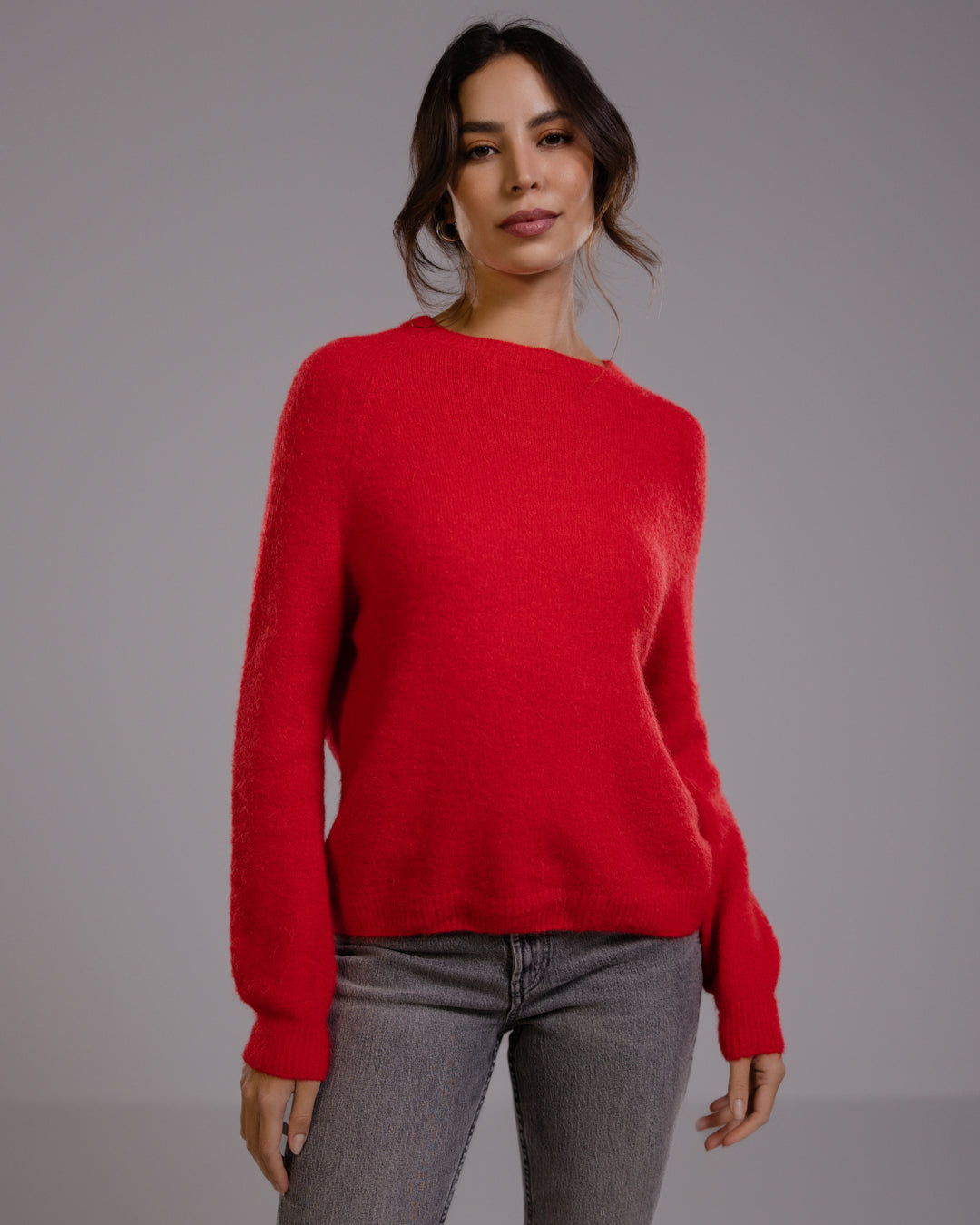 Women's Red Sweater, Alpaca Blend Knitwear
