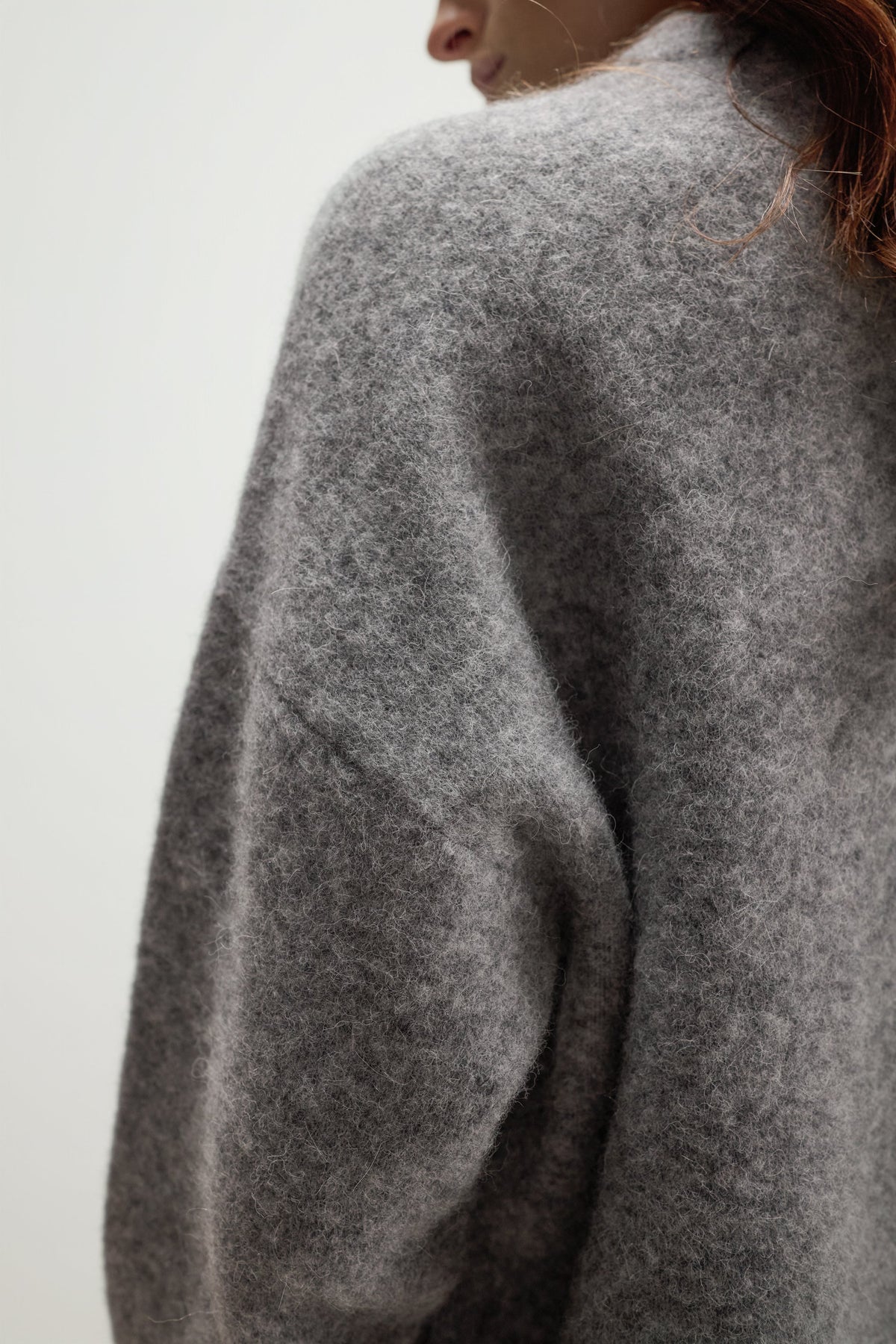 Women's Light Grey Sweater, Alpaca Blend Knit Pullover