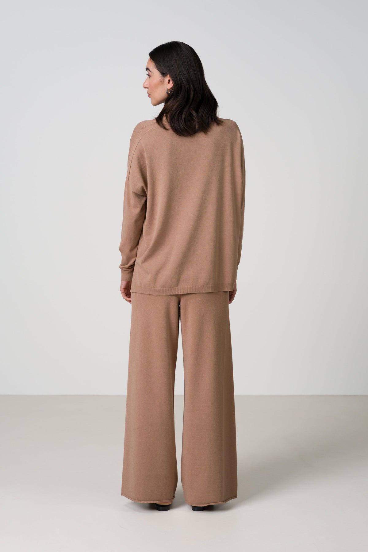 Women's Chestnut Brown V-Neck Sweater