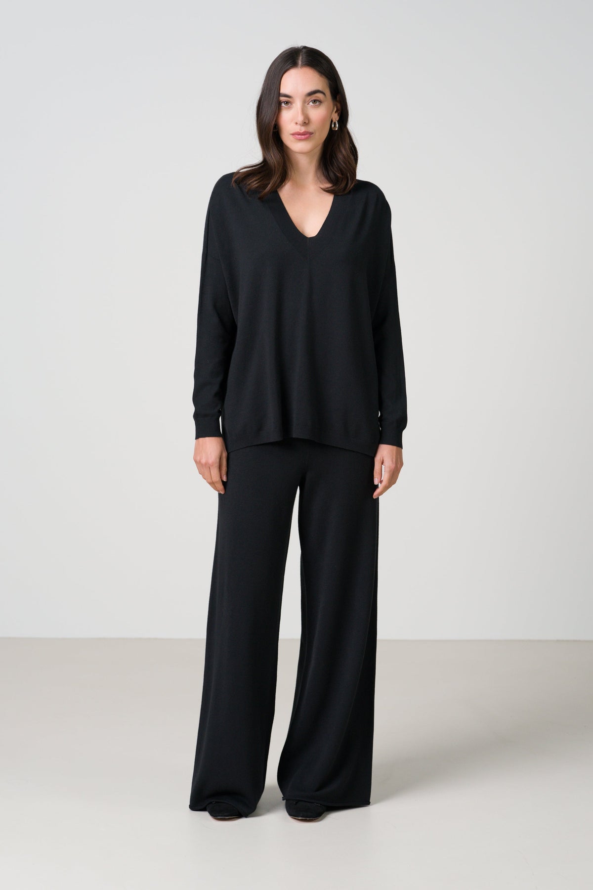 Women's Black V-Neck Sweater
