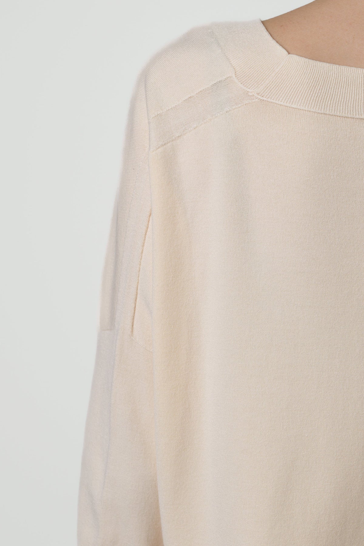 Women's Cream V-Neck Sweater
