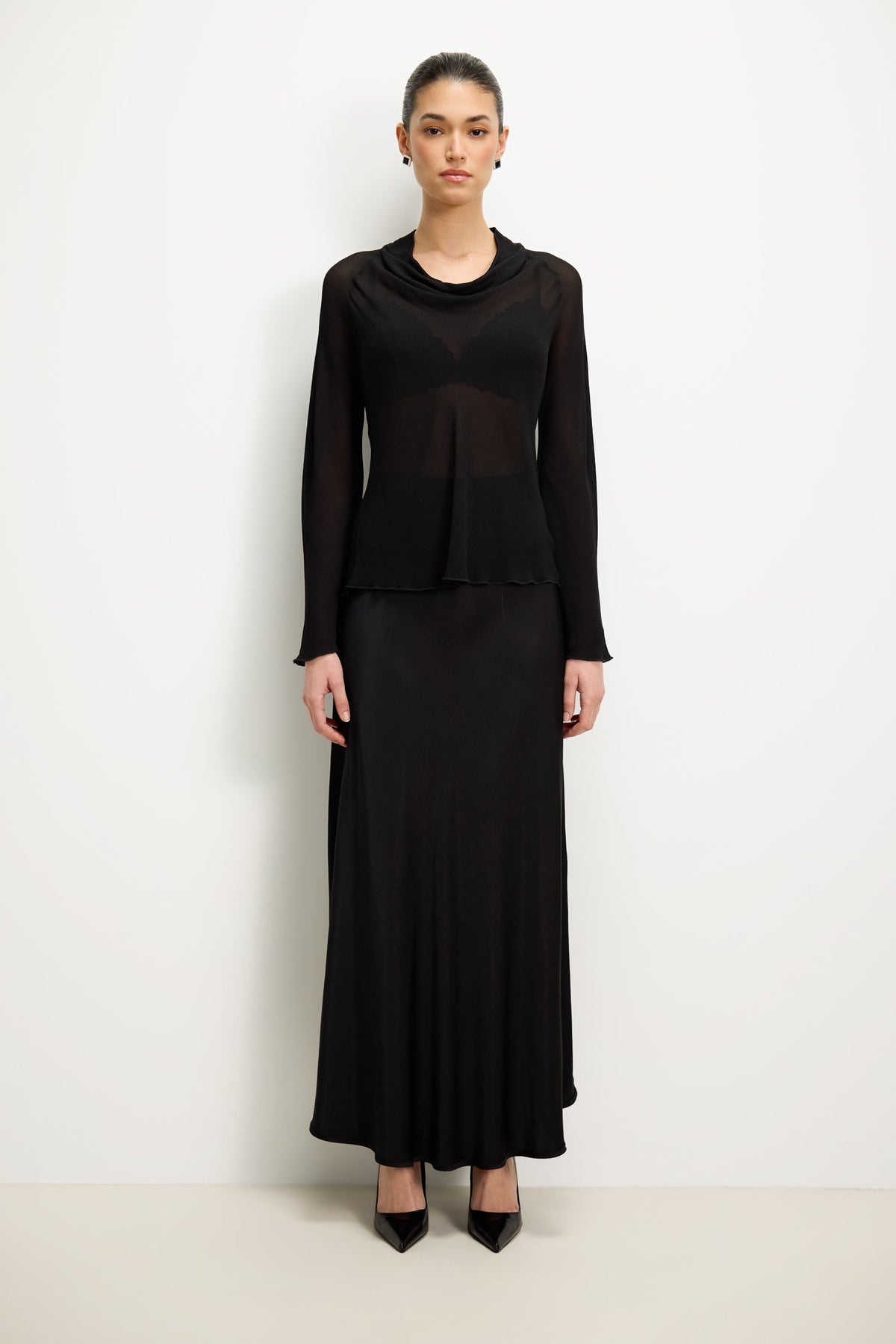 Women's Black Chiffon Blouse