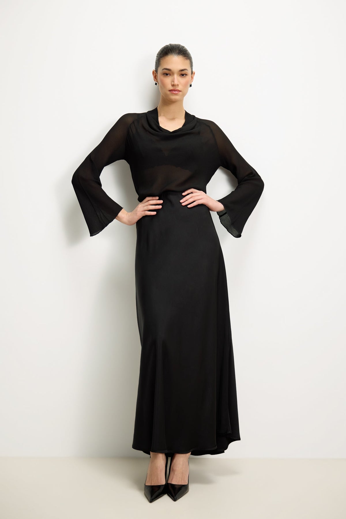 Women's Black Chiffon Blouse
