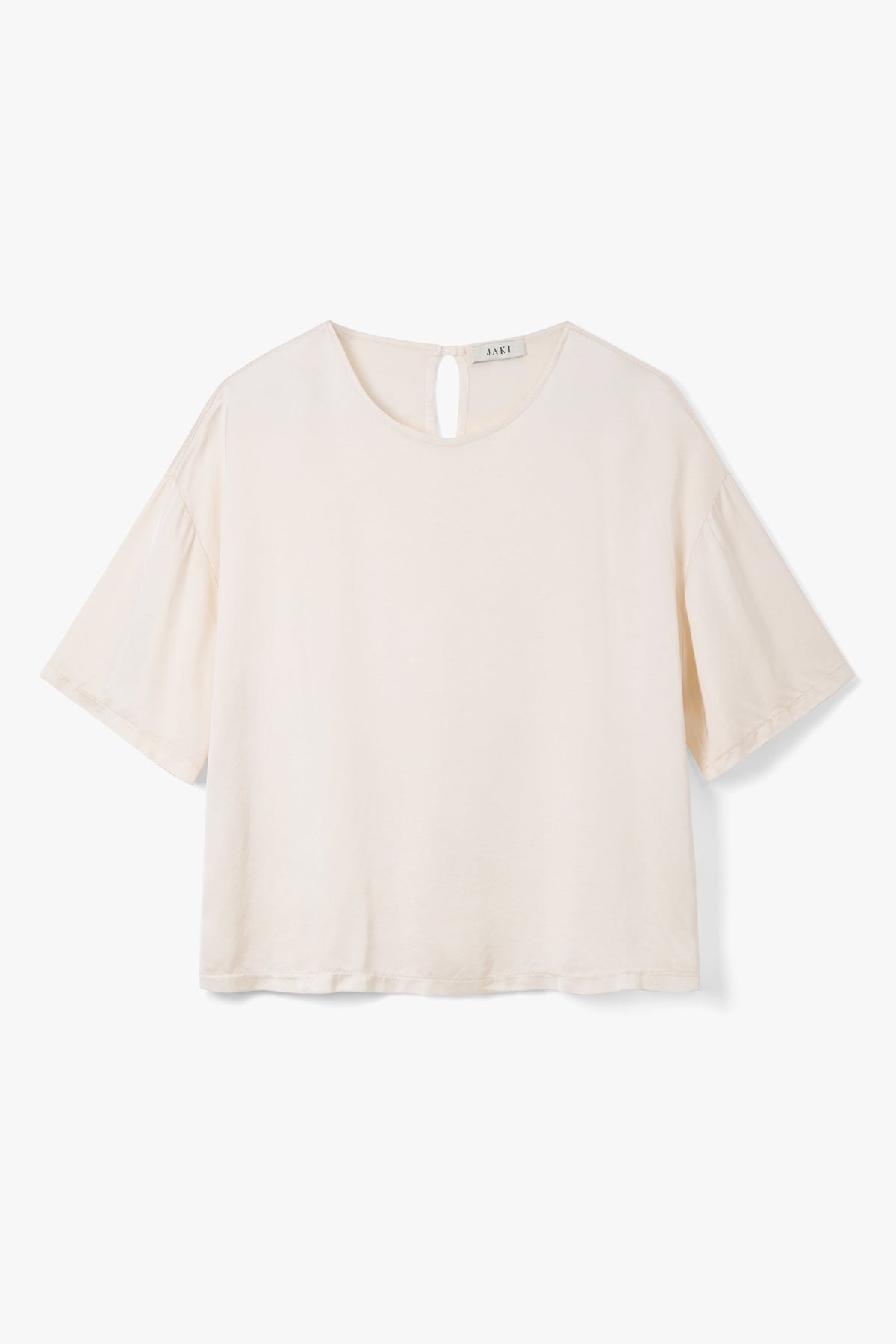 Women's Ivory Satin Top with Back Slit Detail