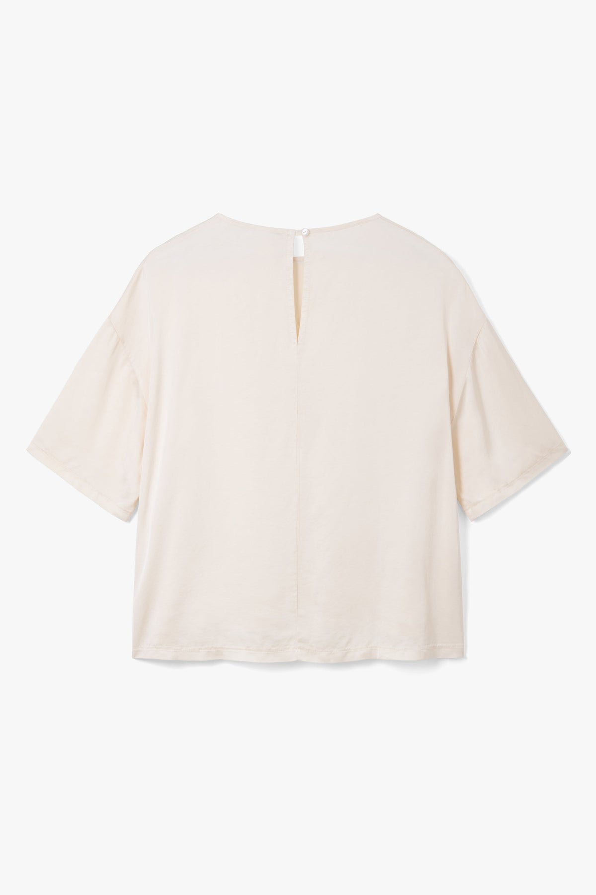 Women's Ivory Satin Top with Back Slit Detail