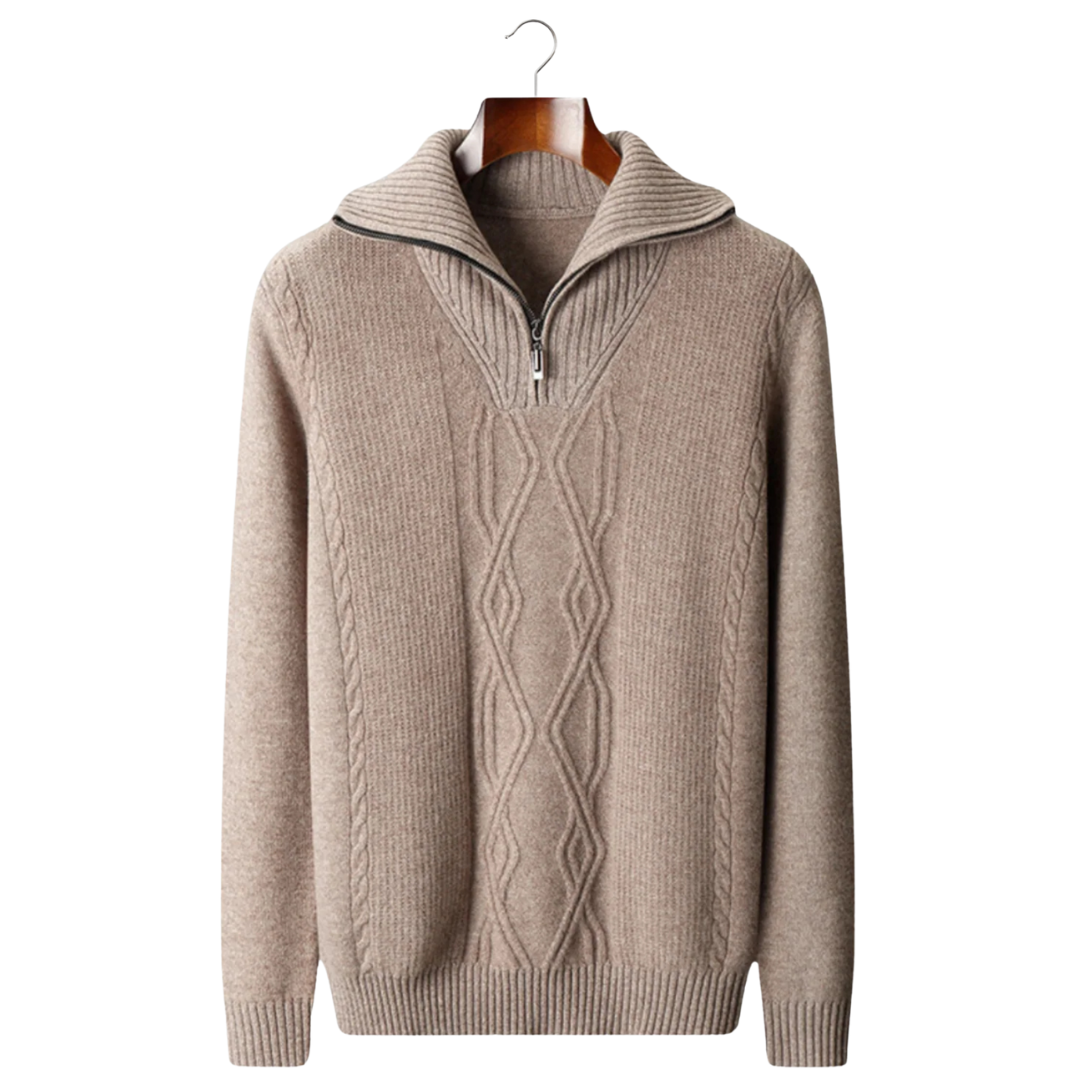 Men's Wool Quarter-Zip Sweater