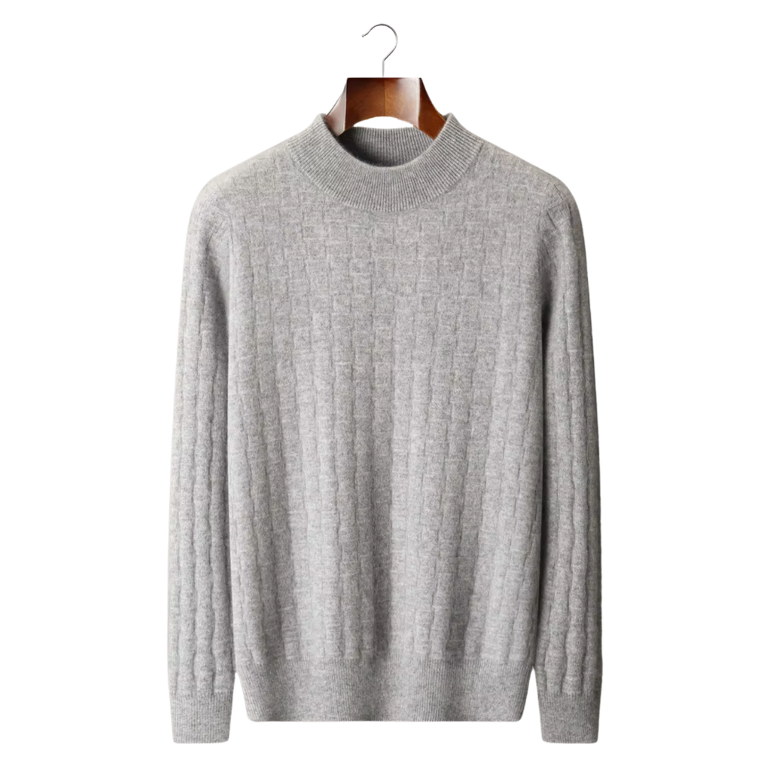 Men’s Wool Textured Mock Neck Sweater