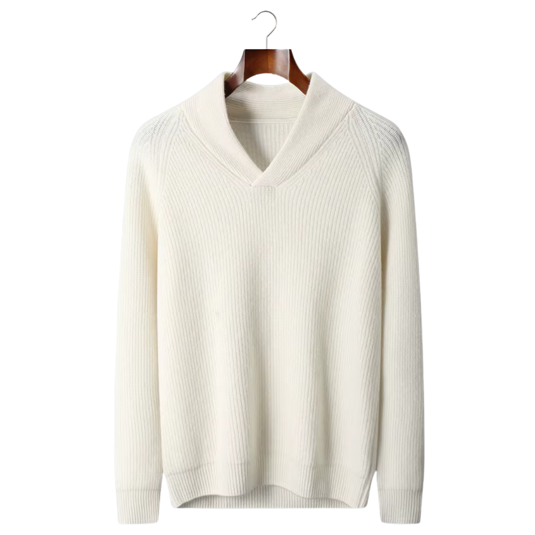 Men's RIBBED V-NECK SWEATER