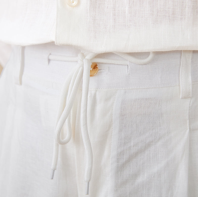 Men’s Pleated Linen Trousers