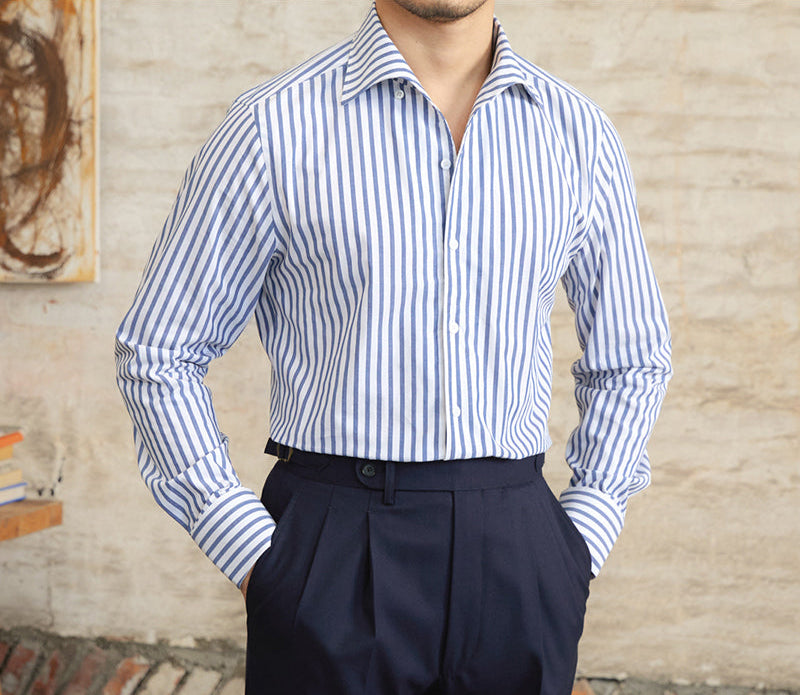 Men's Corsica Cotton Striped Long Sleeve Shirt