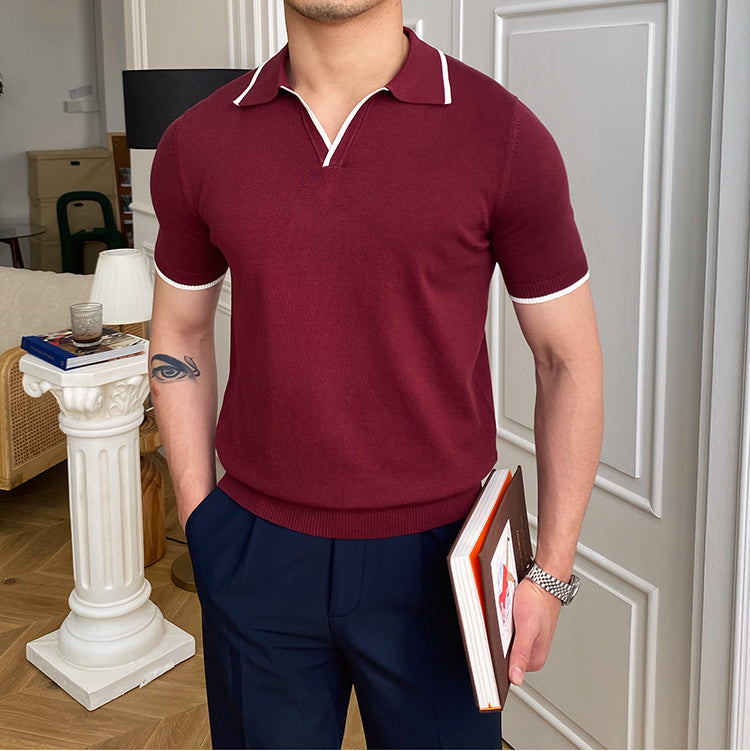 Men’s Contrast Piping Polo Shirt
