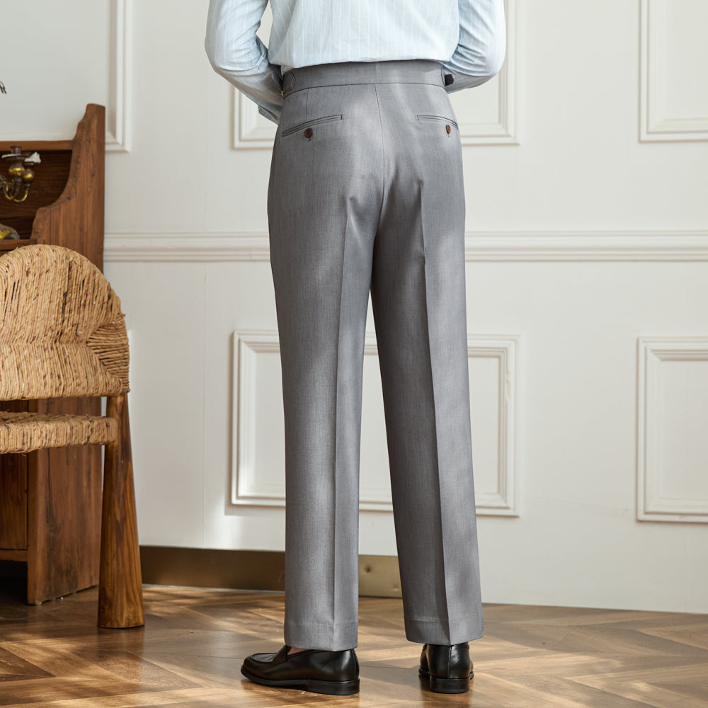 Men's  Grosseto Wide Fit Double Pleated Trousers