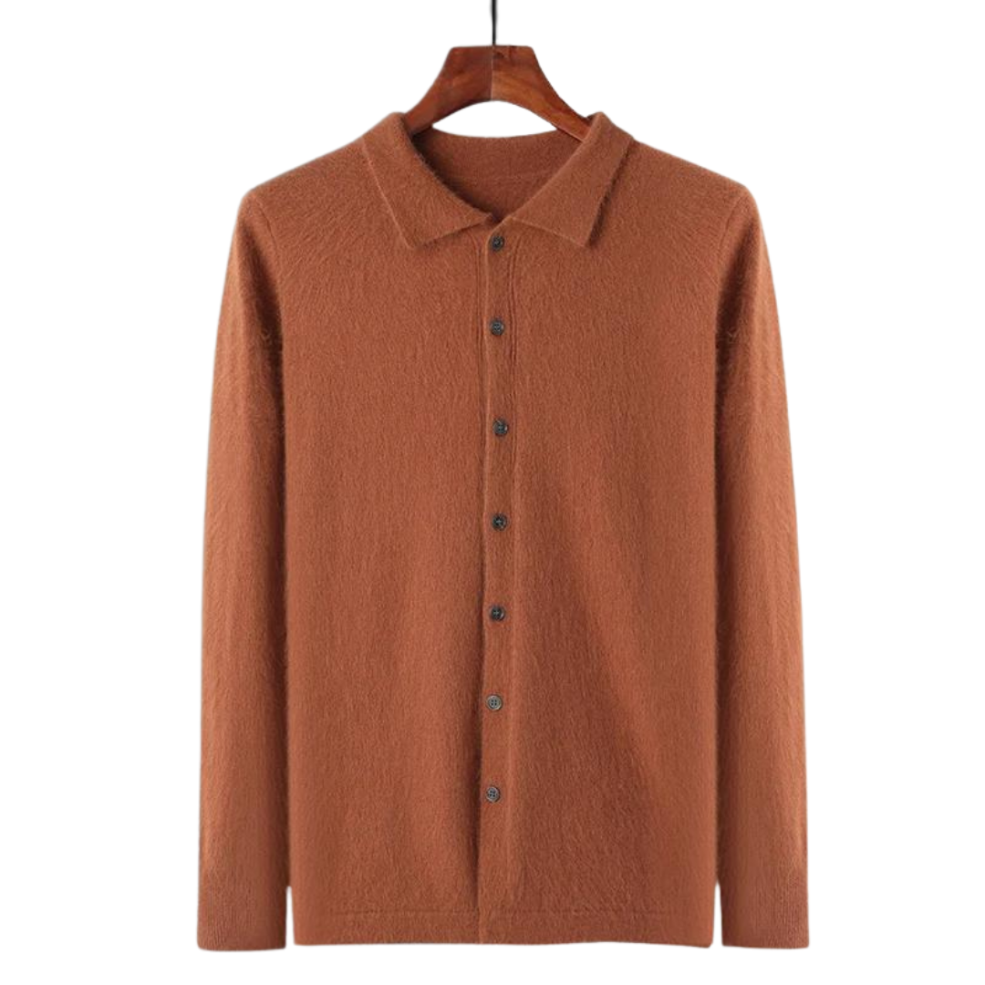 Men’s Cashmere Button Polo Shirt