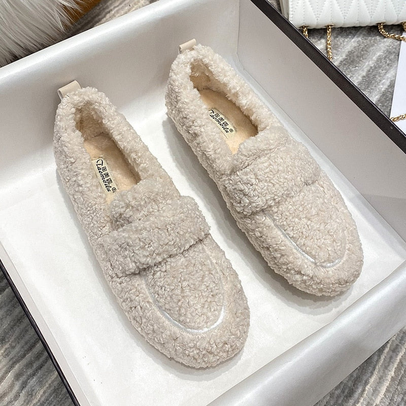 Women’s Plush Slippers with Non-Slip Sole