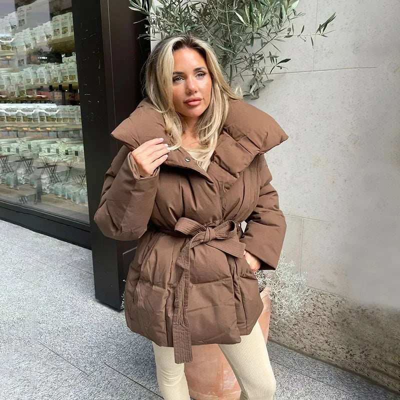 Women's Winter Jacket, Warm Insulated, Slim Silhouette, Modern Design with Pockets for Casual Wear