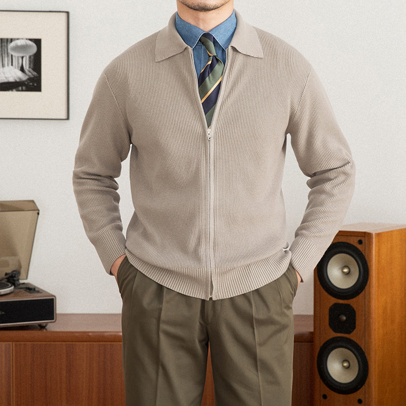 Men’s Textured Wool Blend Cardigan