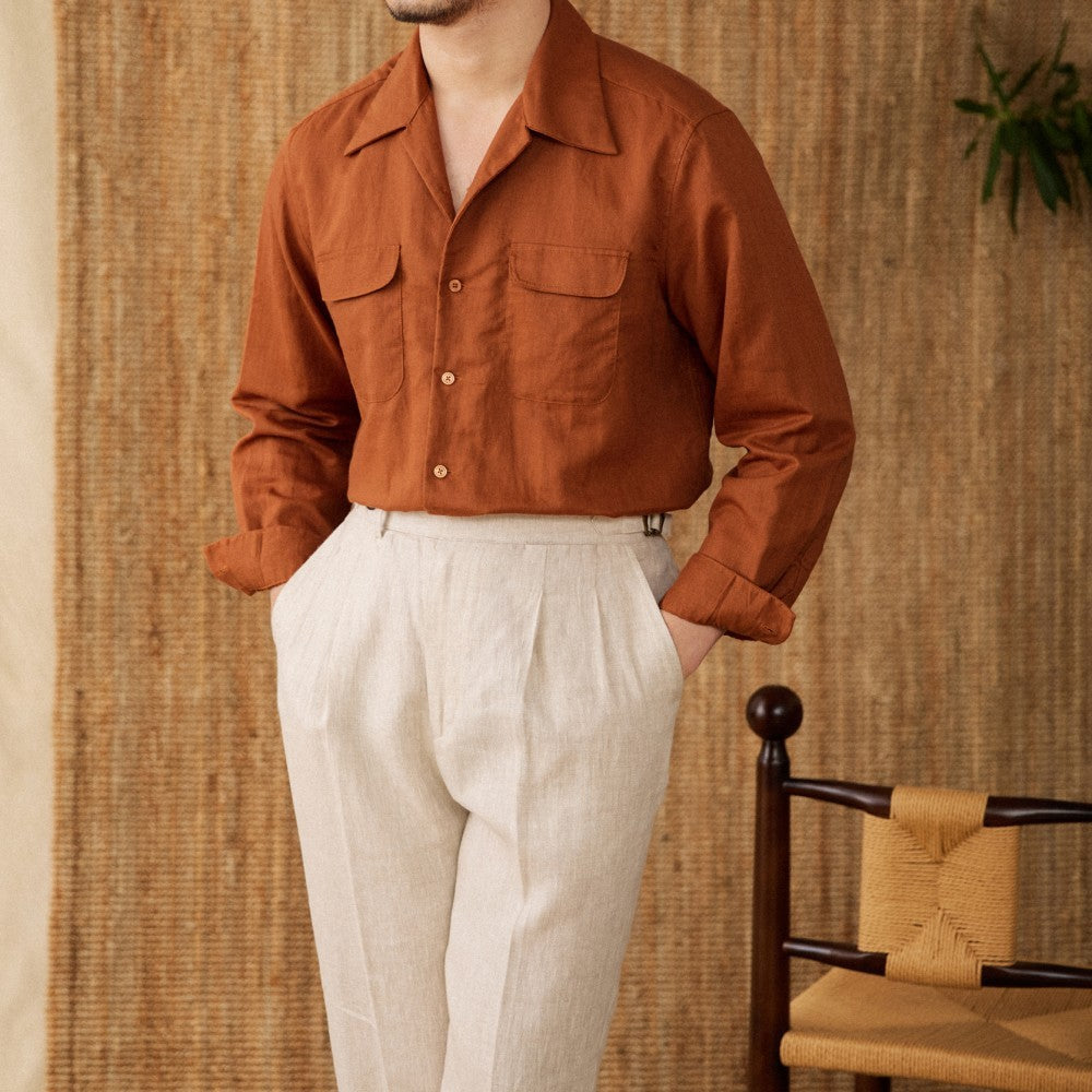 Men's Vineyard Linen-Cotton Blend Shirt