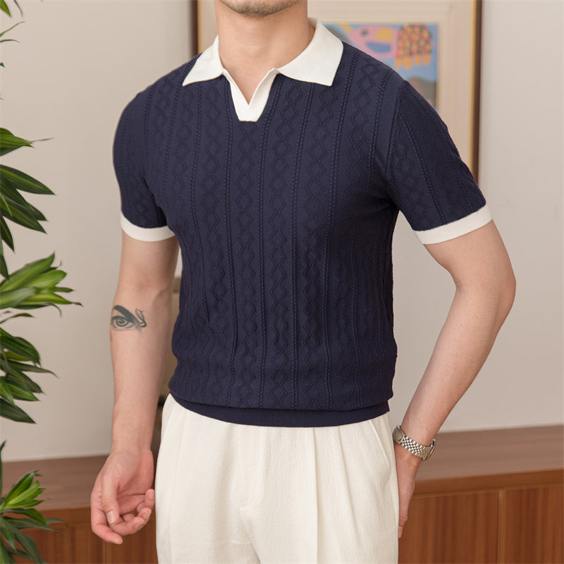 Men's Buttonless Knitted Polo