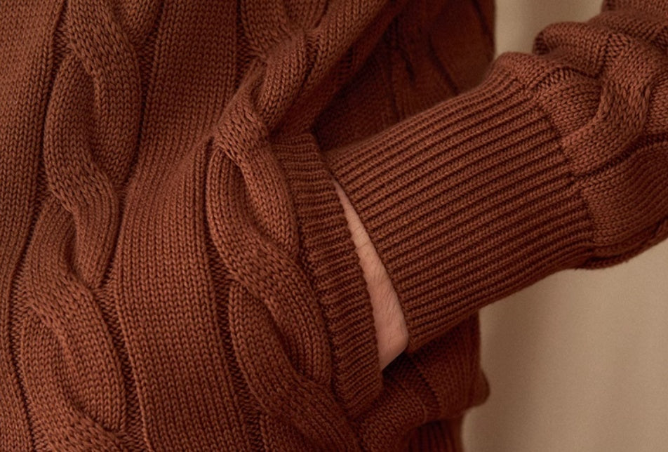 Men's Aspen Cable Knit Cotton Cardigan